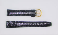 16mm Genuine Lizard Black Watch Band Strap Made in France