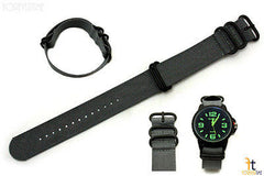 20mm Fits Luminox Nylon Woven Grey Watch Band Strap 4 Black S/S Rings