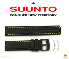 Suunto Elementum Original Black Leather Watch Band Strap Kit w/ 2 Pins  SS020006000