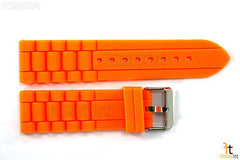 24mm Fits Fossil Orange Silicon Rubber Watch BAND Strap