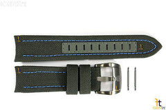 Luminox 5121 SXC GMT 24mm Grey Cordura Leather Watch Band Blue Stitches w/2Pins