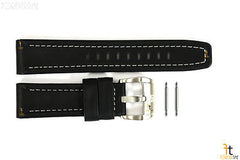 Luminox 5241 SXC GMT 24mm Black Leather Watch Band Grey Stitches w/ 2 Pins 5240