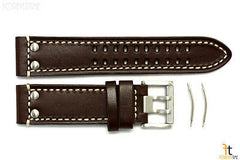 Luminox 1827 Field 23mm Brown Leather Watch Band Strap w/ 2 Pins 1847