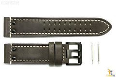 Luminox 1837 Field 23mm Brown Leather Watch Band Strap w/ Black Buckle
