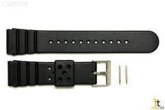 22mm for SEIKO Z-22 Divers Black PVC Watch Band Strap w/ 2 Pins