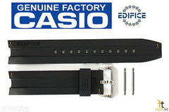 CASIO EMA-100-1AV Edifice Original 20mm Black Rubber Watch Band Strap w/ Pins