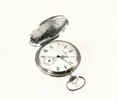Villereuse Winding Pocket Watch Swiss Made Stainless Steel 1980's Vintage New