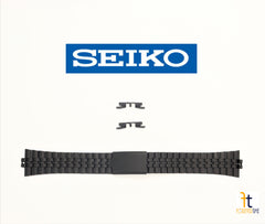 18mm SEIKO Men's PVD Black G1178.E Stainless Steel Watch Band W/End Pieces