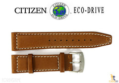 Citizen 59-R50236 Original Replacement 22mm Light Brown Leather Watch Band Strap