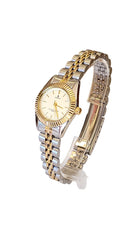 JEMIS Ladies Two-Tone Watch Vintage NEW 1990's Stainless Steel Gold Plated