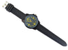 Montres Carlo Fashion Watch Large Faced Unisex Black Rubber Band (Yellow Numerals)