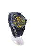 Montres Carlo Fashion Watch Large Faced Unisex Black Rubber Band (Yellow Numerals)