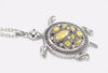 Sea Turtle Necklace with Crystals and Decorative Stones