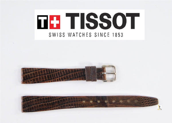 13mm Tissot Original Genuine Leather Brown Textured Watch Band Strap