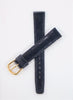 16mm Genuine Lizard Black Textured Watch Band Strap