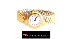 Vintage BRAND NEW Ladies Hamilton Winding Watch 8208 Bellows Round Gold Plated