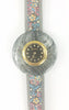 Pierre Lannier "Flower Power" watch Floral Canvas Band French Made 1990's