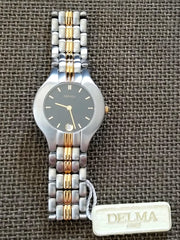 Delma Two-Tone Ladies Watch Swiss Made Gold Plated Stainless Steel Vintage Brand New