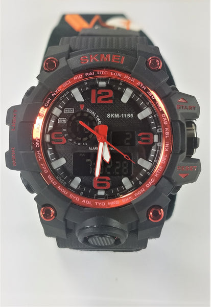 SKMEI Black and Red Men's Military G Style Sport Digital Analog LED Shock Quartz Watch - Forevertime77