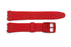 17mm Men's Soft PVC Red Compatible  WATCH Band Strap fits SWATCH watches