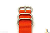 20mm Fits Luminox Nylon Woven Orange Watch Band Strap 4 Stainless Steel Rings - Forevertime77