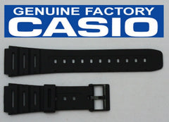 Casio 71604130 Genuine Factory Replacement Black Rubber Watch Band fits CA-53W CA-61W FT-100W W-520U W-720 W-722 W-741 WL-100