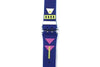 17mm Men's Arrow Pattern Replacement Blue Watch Band Strap fits SWATCH watches - Forevertime77