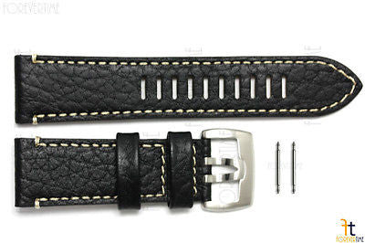 Luminox 1861 Field 26mm Black Leather Watch Band Strap w/ 2 Pins - Forevertime77
