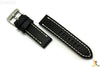 ALFA 22mm Carbon Fiber Genuine Leather Black Watch Band Strap Anti-Allergic - Forevertime77