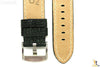 20mm Black Textured Leather Watch Band w/Stitches Fits Luminox Anti-Allergic - Forevertime77