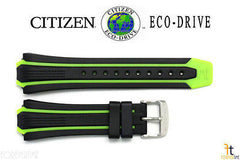 Citizen 59-S52813 Original Replacement Black/Green Rubber Watch Band Strap 59-S52501