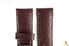 Bandenba 22mm Genuine Dark Brown Textured Leather White Stitched Watch Band - Forevertime77