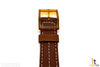 18mm Men's Brown Leather w/ White Stitches Band Strap fits SWATCH watches - Forevertime77