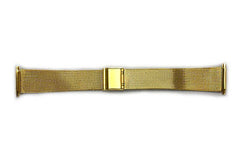 16 - 22mm Stainless Steel Metal (Gold Tone) Adjustable Mesh Watch Band Strap
