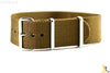 20mm Heavy Duty High End Fits Swiss Army Golden Brown Woven Watch Band 3 Loops - Forevertime77