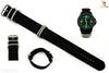 24mm Fits Luminox Nylon Woven Black Watch Band Strap 4 Stainless Steel Rings - Forevertime77