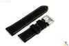 Bandenba 22mm Genuine Black Textured Leather Panerai White Stitched Watch Band - Forevertime77