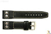 24mm Black Smooth Leather RIVET Watch Band Strap Fits Luminox Anti-Allergic - Forevertime77