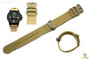 20mm Fits Luminox Nylon Woven Beige Watch Band Strap 4 Stainless Steel Rings - Forevertime77