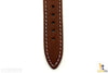 18mm Men's Brown Leather w/ White Stitches Band Strap fits SWATCH watches - Forevertime77