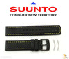 Suunto Elementum Original Black / Yellow Leather Watch Band Strap Kit w/ 2 Pins - Forevertime77