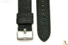 ALFA 20mm Black Genuine Textured Leather Watch Band Anti-Allergic BLK Stitching - Forevertime77