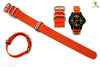22mm Fits Luminox Nylon Woven Orange Watch Band Strap 4 Stainless Steel Rings - Forevertime77