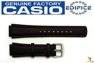 CASIO Edifice EFA-120L-1A1V 17mm Original Black Leather Watch Band w/ 2 pins - Forevertime77