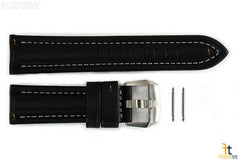 Luminox 9200 F-22 Raptor 24mm Black Leather w/ Silver Stitching Watch Band 9241