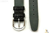18mm Genuine Black Lizard Skin Watch Band Strap Silver Tone Buckle - Forevertime77