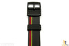 12mm Ladies Red/Yellow Stripes Design Black Watch Band Strap fits SWATCH watches - Forevertime77
