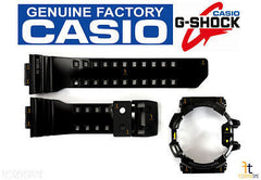 CASIO G-Shock G'Mix GBA-400-1A9 BLACK (GLOSSY) Rubber Watch BAND & BEZEL Combo