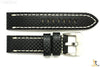 ALFA 24mm Carbon Fiber Genuine Leather Black Watch Band Strap Anti-Allergic - Forevertime77