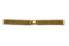 14mm Stainless Steel Metal (Gold Tone) Woven Ladies Watch Band Strap